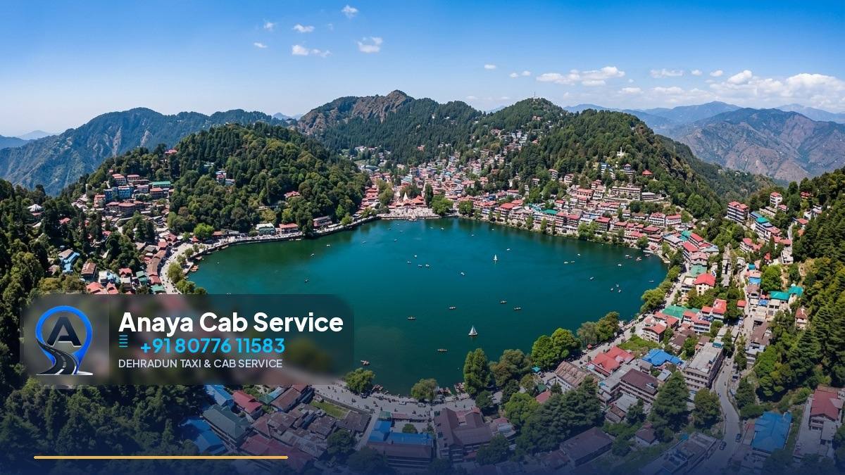 Naini Lake Nainital with colorful rowing boats