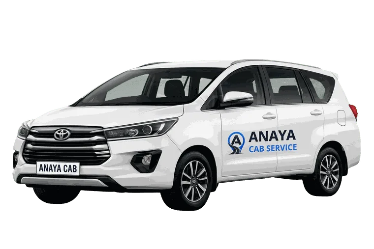 Toyota Innova Crysta taxi on Himalayan mountain road
