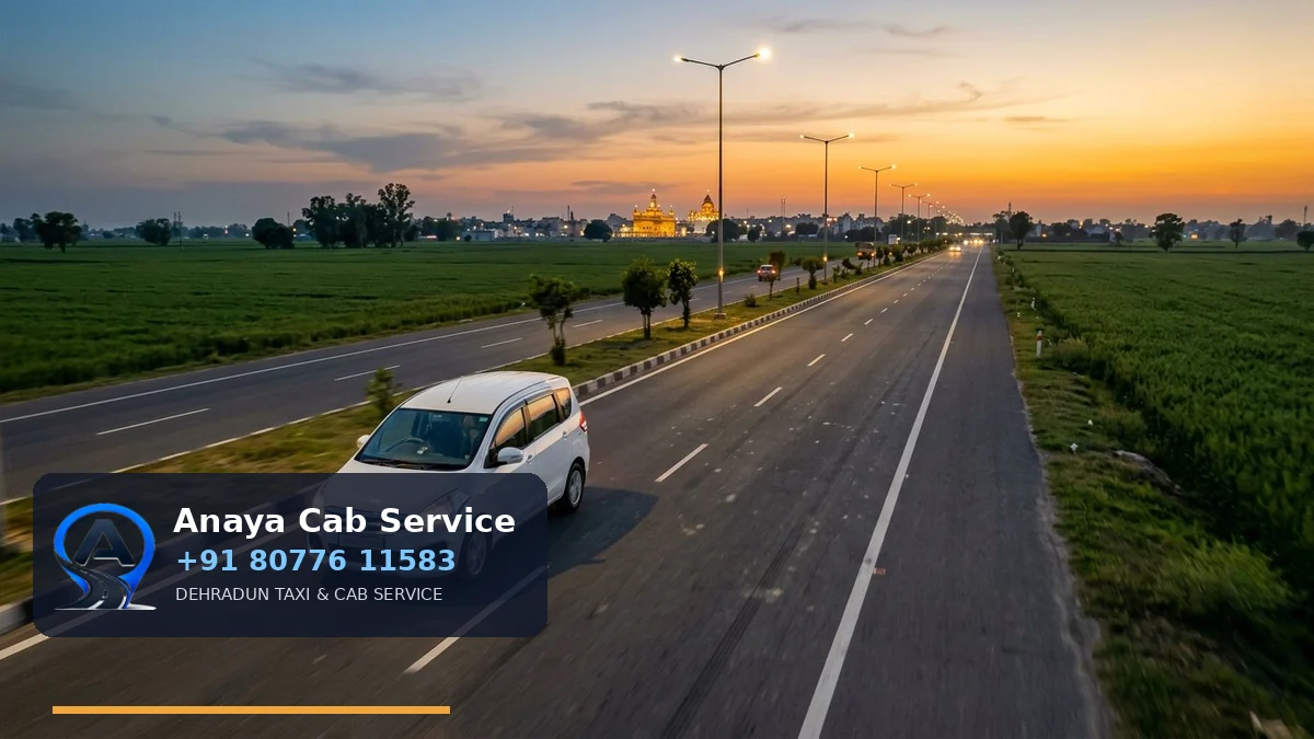 Dehradun to Amritsar Taxi route