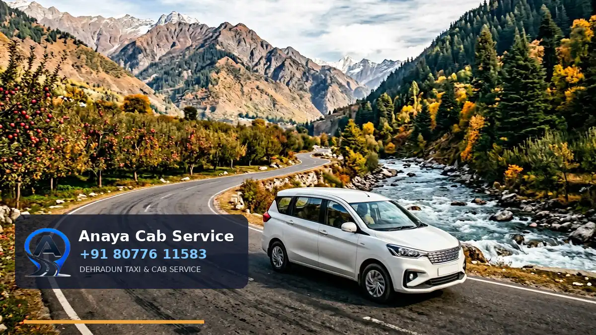 Dehradun to Kullu Taxi route