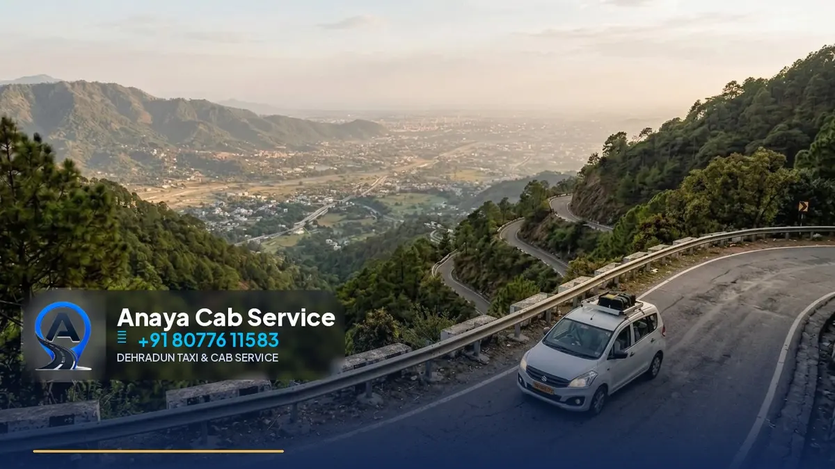 Mussoorie to Dehradun Taxi route