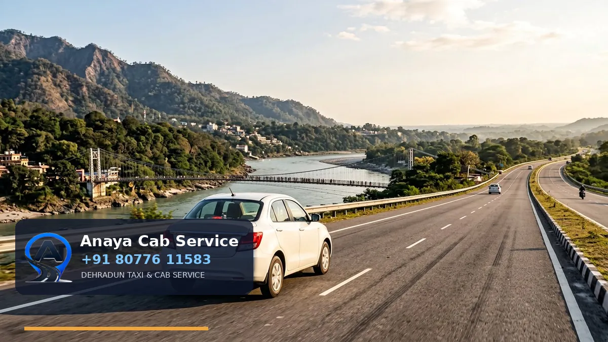 Rishikesh to Chandigarh Taxi route